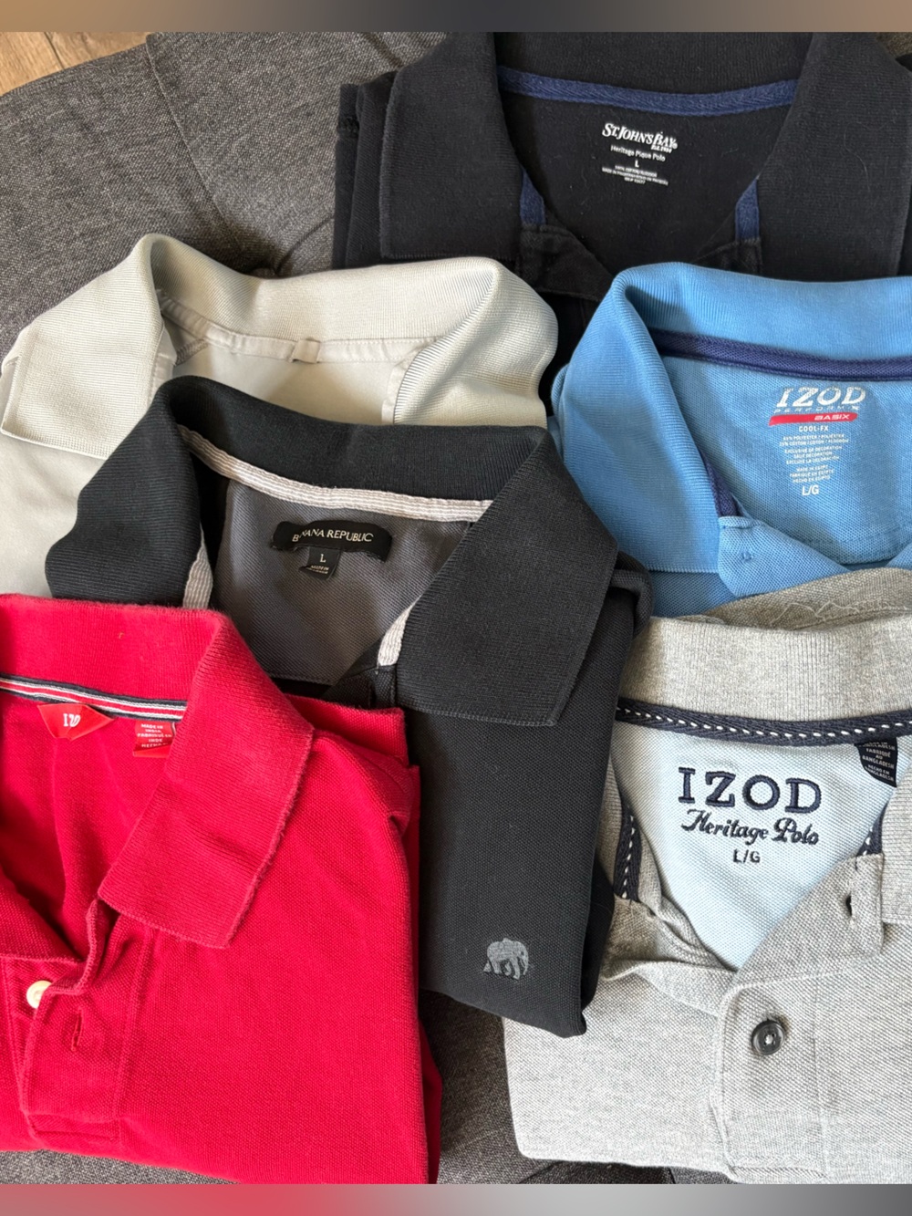 MENS BUNDLE OF 6 NAMED POLOS ALL SIZE LARGE